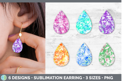 Tie Dye Teardrop Earring | Sublimation Designs Bundle