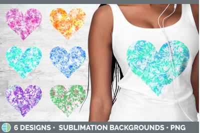 Tie Dye Heart | Sublimation Background Bundle