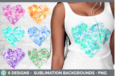 Tie Dye Heart Distressed Clipart