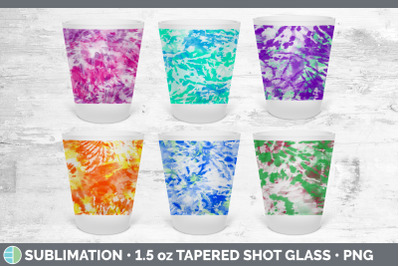 Tie Dye Shot Glass Sublimation | Tapered Shot Glass 1.5oz