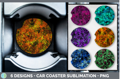 Tie Dye Car Coaster | Sublimation Designs Bundle