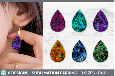 Tie Dye Teardrop Earring | Sublimation Designs Bundle