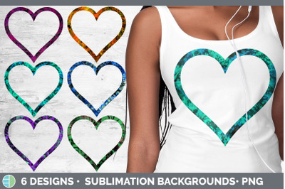 Tie Dye Heart Frame Clipart