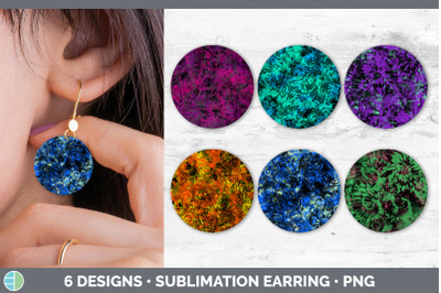 Tie Dye Round Earring | Sublimation Designs Bundle