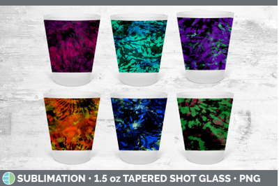 Tie Dye Shot Glass Sublimation | Tapered Shot Glass 1.5oz