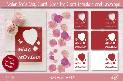 Valentine Card SVG| Heart card SVG template| Love cards| Greeting Card