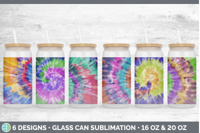 Tie Dye Glass Can | Sublimation Beer Mason Jar