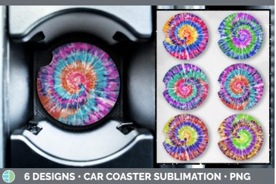 Tie Dye Car Coaster | Sublimation Designs Bundle