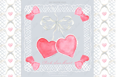 Pink Heart Lace Valentines Day