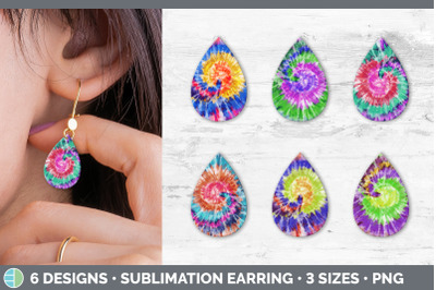 Tie Dye Teardrop Earring | Sublimation Designs Bundle