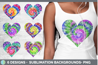 Tie Dye Heart | Sublimation Background Bundle