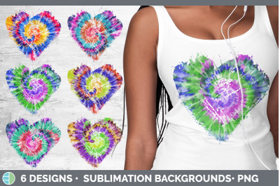 Tie Dye Heart Distressed Clipart