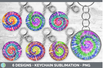 Tie Dye Keychain Bundle | Keyring Sublimation Designs