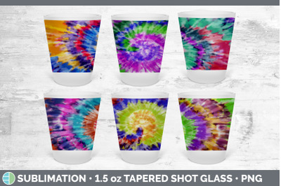 Tie Dye Shot Glass Sublimation | Tapered Shot Glass 1.5oz