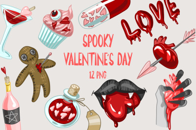 Pastel Goth digital stickers, Alternative Valentine day