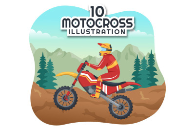 10 Motocross Sport Illustration