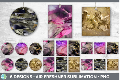 Pink Alcohol Ink Air Freshener | Sublimation Designs Bundle