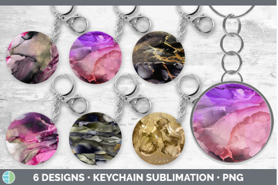 Pink Alcohol Ink Keychain Bundle | Keyring Sublimation Designs