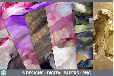 Pink Alcohol Ink Backgrounds | Digital Scrapbook Papers