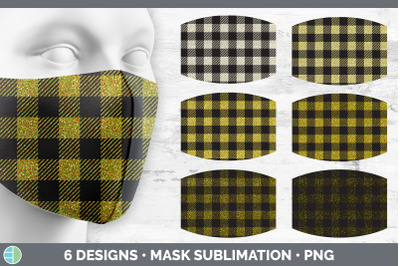 Yellow Buffalo Plaid Mask | Sublimation Bundle Face Mask Designs