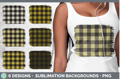 Yellow Buffalo Plaid Distressed Sublimation Background Panel