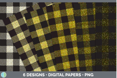 Yellow Buffalo Plaid Backgrounds | Digital Scrapbook Papers