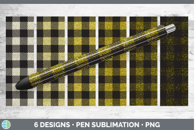 Yellow Buffalo Plaid Pen Wraps | Epoxy Sublimation Bundle