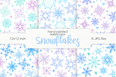 Watercolor Snowflakes Digital Paper