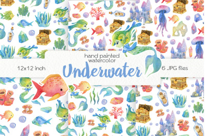 Watercolor Underwater Digital Paper