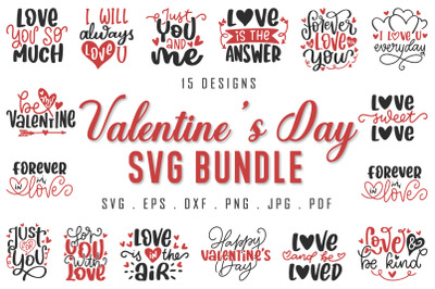 Valentine&amp;#039;s Day Quotes SVG Bundle