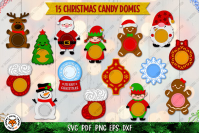 Christmas Candy Dome Bundle SVG | 3D Christmas Ornament SVG