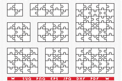 SVG, Eight White Puzzles, separate parts