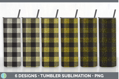 Yellow Buffalo Plaid Tumbler Sublimation Bundle