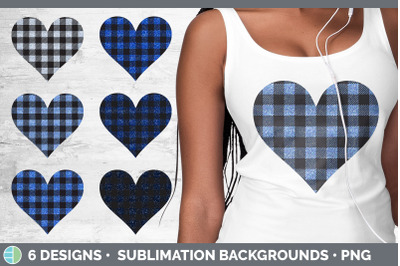 Blue Buffalo Plaid Hearts Clipart