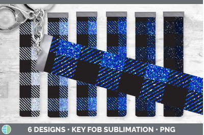 Blue Buffalo Plaid Key Fob | Wristlet Sublimation