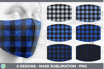 Blue Buffalo Plaid Mask | Sublimation Bundle Face Mask Designs