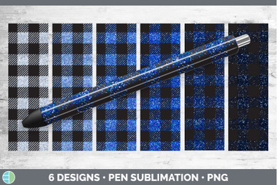 Blue Buffalo Plaid Pen Wraps | Epoxy Sublimation Bundle