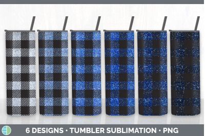 Blue Buffalo Plaid Tumbler Sublimation Bundle