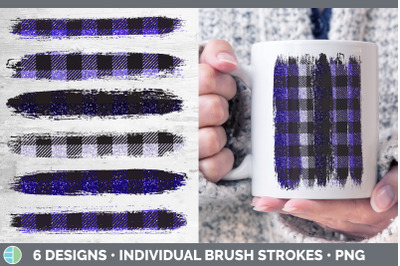 Purple Buffalo Plaid Brush Strokes PNG | Sublimation Designs