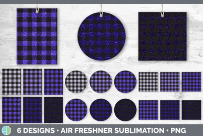 Purple Buffalo Plaid Air Freshener | Sublimation Designs Bundle