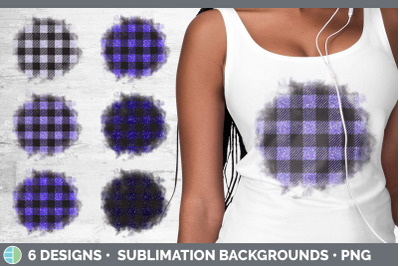 Purple Buffalo Plaid Background | Grunge Sublimation Backgrounds