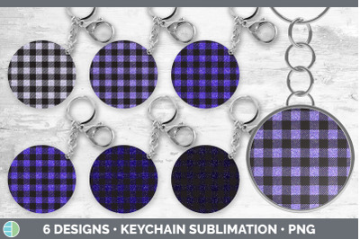 Purple Buffalo Plaid Keychain Bundle | Keyring Sublimation Designs