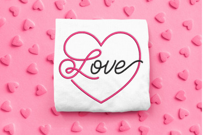 Valentine&#039;s Day Love Script Heart | Embroidery