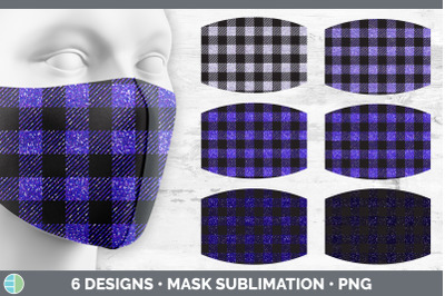 Purple Buffalo Plaid Mask | Sublimation Bundle Face Mask Designs