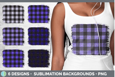 Purple Buffalo Plaid Distressed Sublimation Background Panel