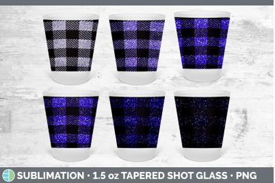 Purple Buffalo Plaid Shot Glass Sublimation | Shot Glass 1.5oz Tapered