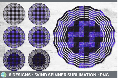 Purple Buffalo Plaid Wind Spinner | Sublimation Designs Bundle