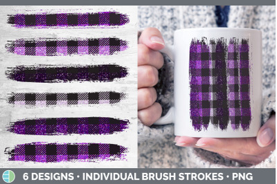 Pink Buffalo Plaid Brush Strokes PNG | Sublimation Designs