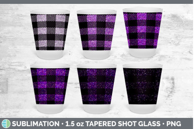 Pink Buffalo Plaid Shot Glass Sublimation | Shot Glass 1.5oz Tapered