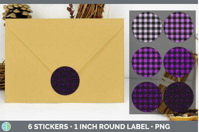 Pink Buffalo Plaid Stickers | Sticker 1in Round Labels PNG Designs